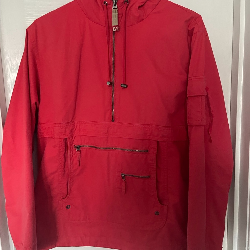 Red Hooded Jacket Anorak style